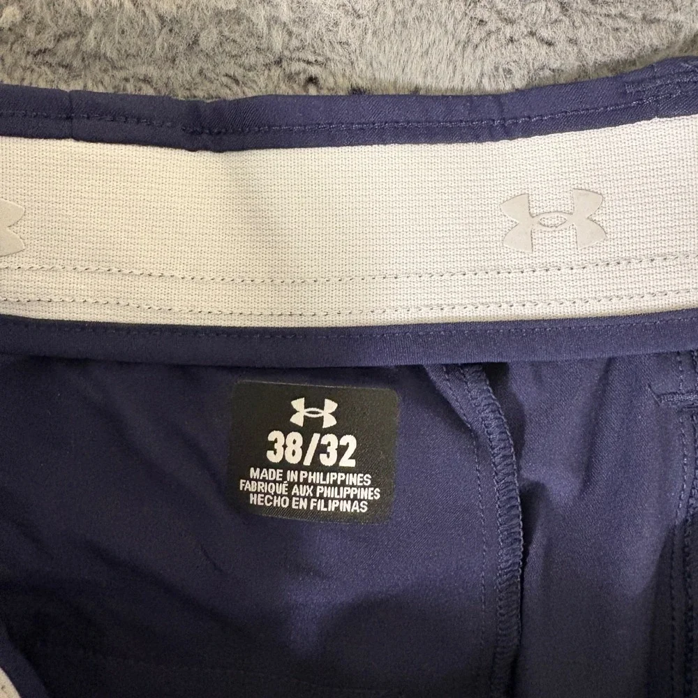 Under Armour Mens Navy Blue Performance Golf Pants Stretch Waist 38/32 AR114